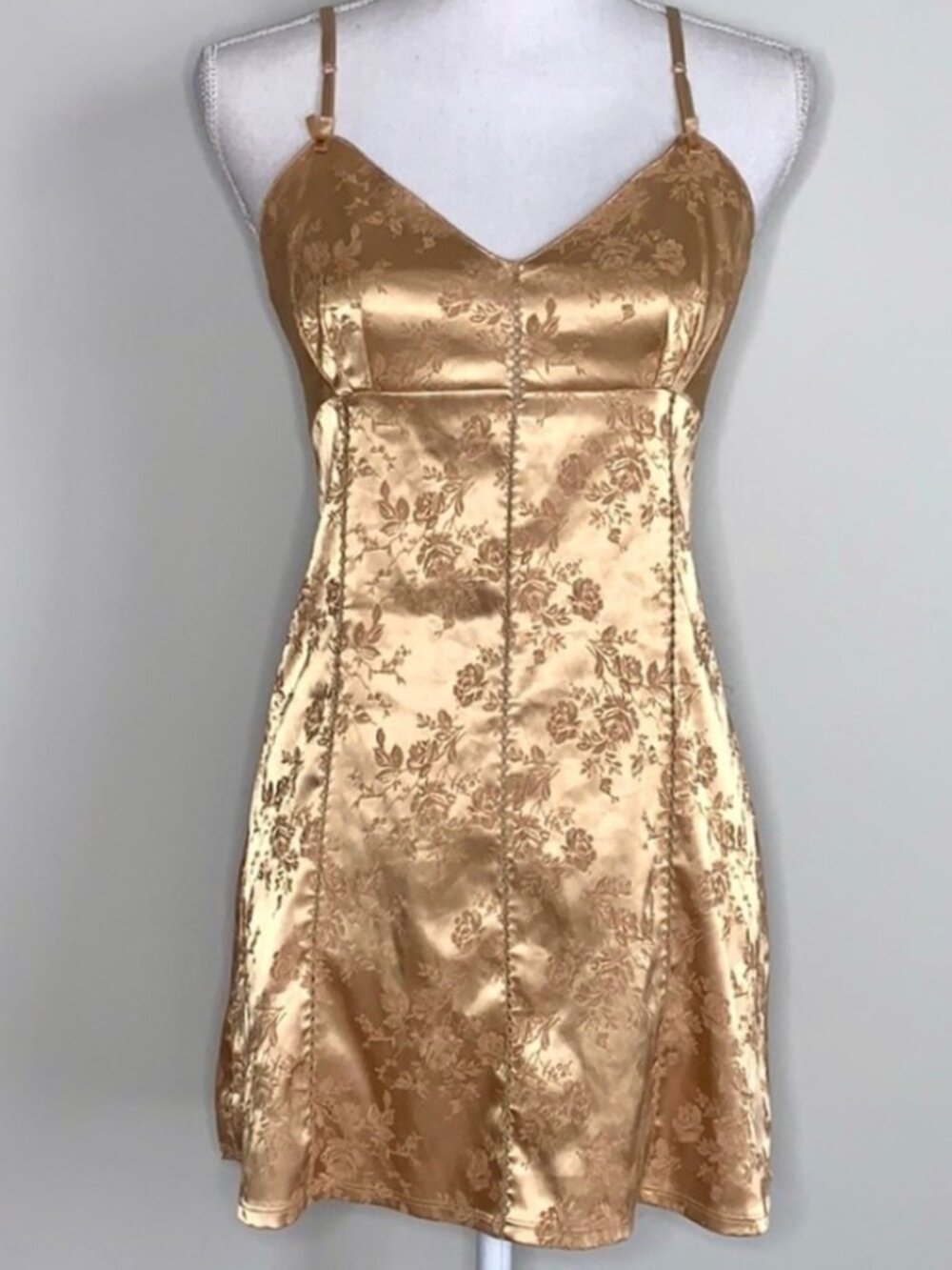 Vintage Victoria Secret Gold Corset Lingerie Dress Y2K